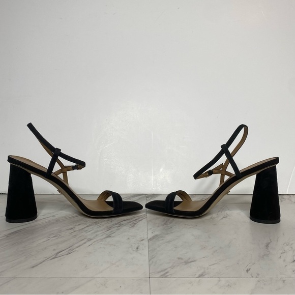 Sam Edelman Kit Black Suede Heeled Sandal 7 1/2 - Picture 5 of 13